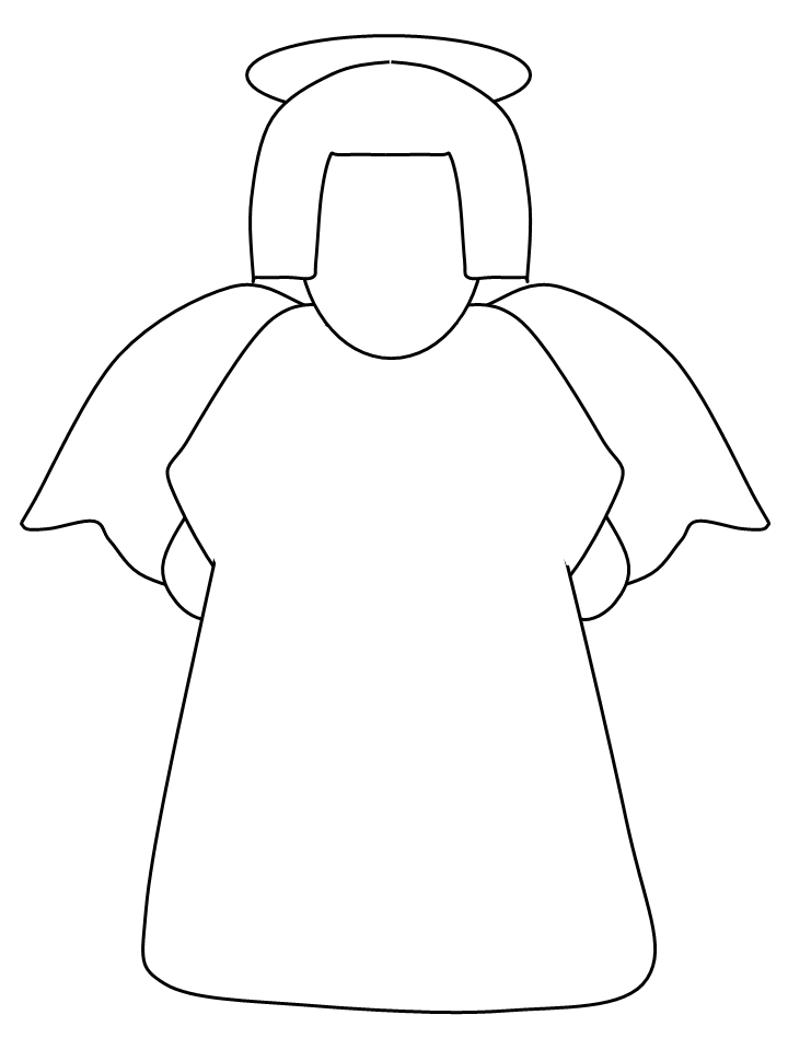 Printable Angel Simple-shapes Coloring Pages 
