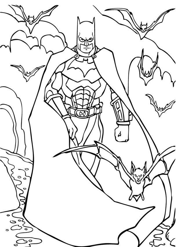 BATMAN coloring pages - Batman and batmobil