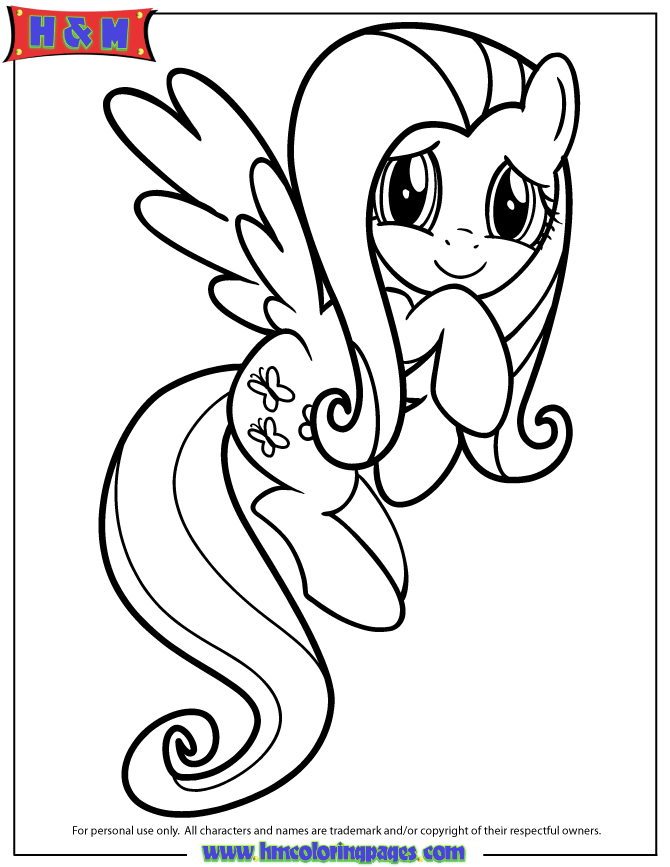 Friendship Is Magic Fluttershy Coloring Page | Free Printable