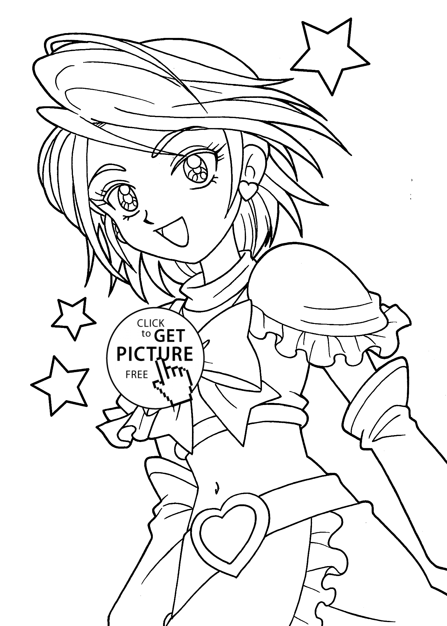 Pretty cure coloring pages for girls, printable free