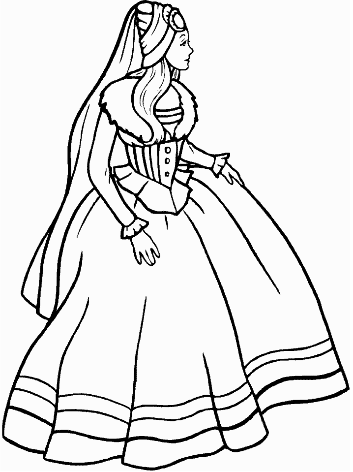 Beautiful Ladies In Dresses Coloring Pages Beautiful - Coloring ...