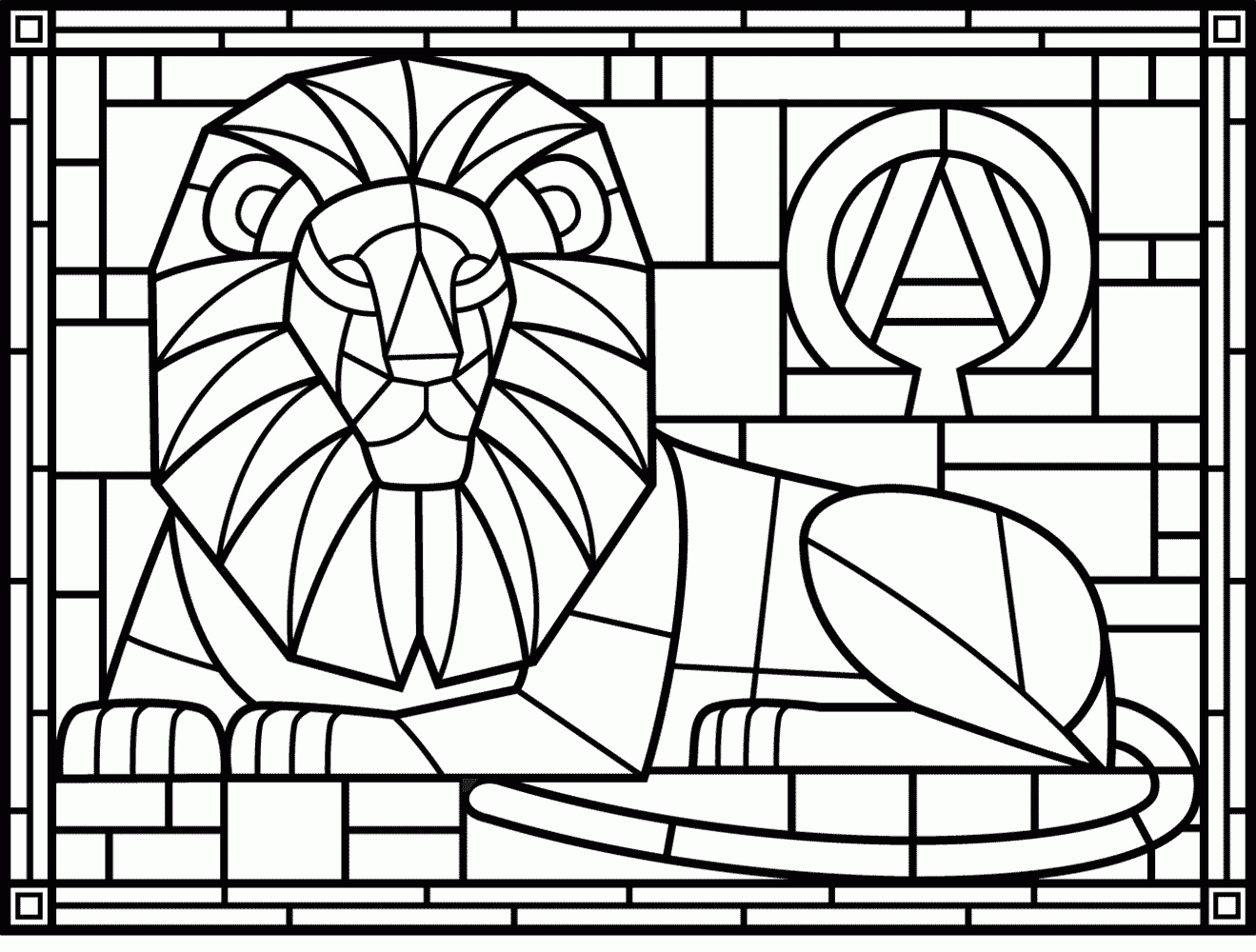 Stained Glass Coloring Sheet - Coloring Pages for Kids and for Adults