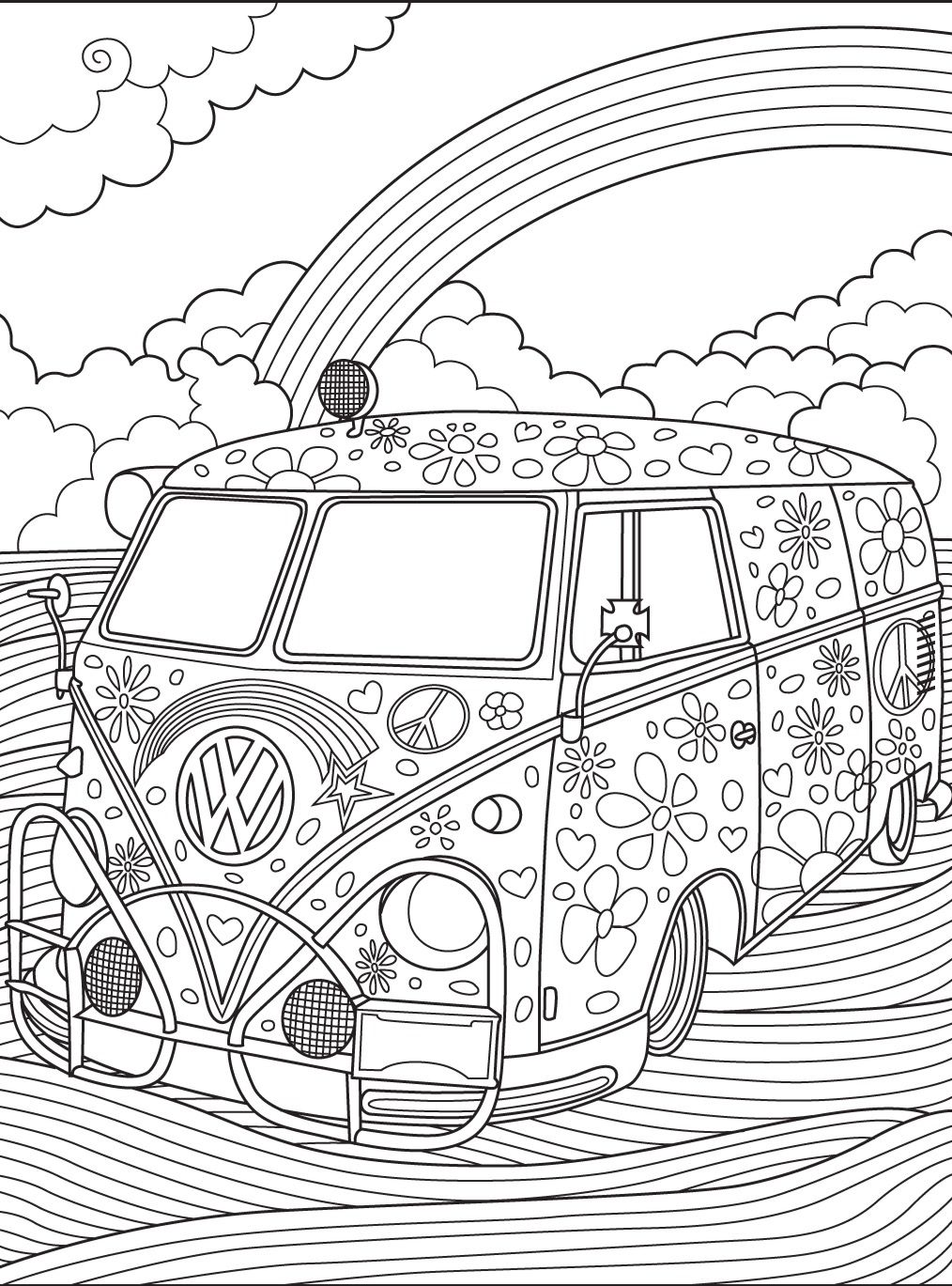 VW Kombi #coloringpage | Colorish: coloring book for adults by ...