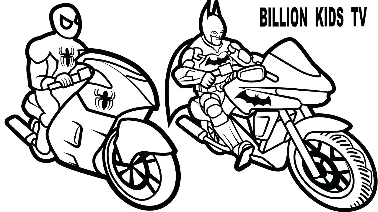Batman Motorcycle Coloring Pages
