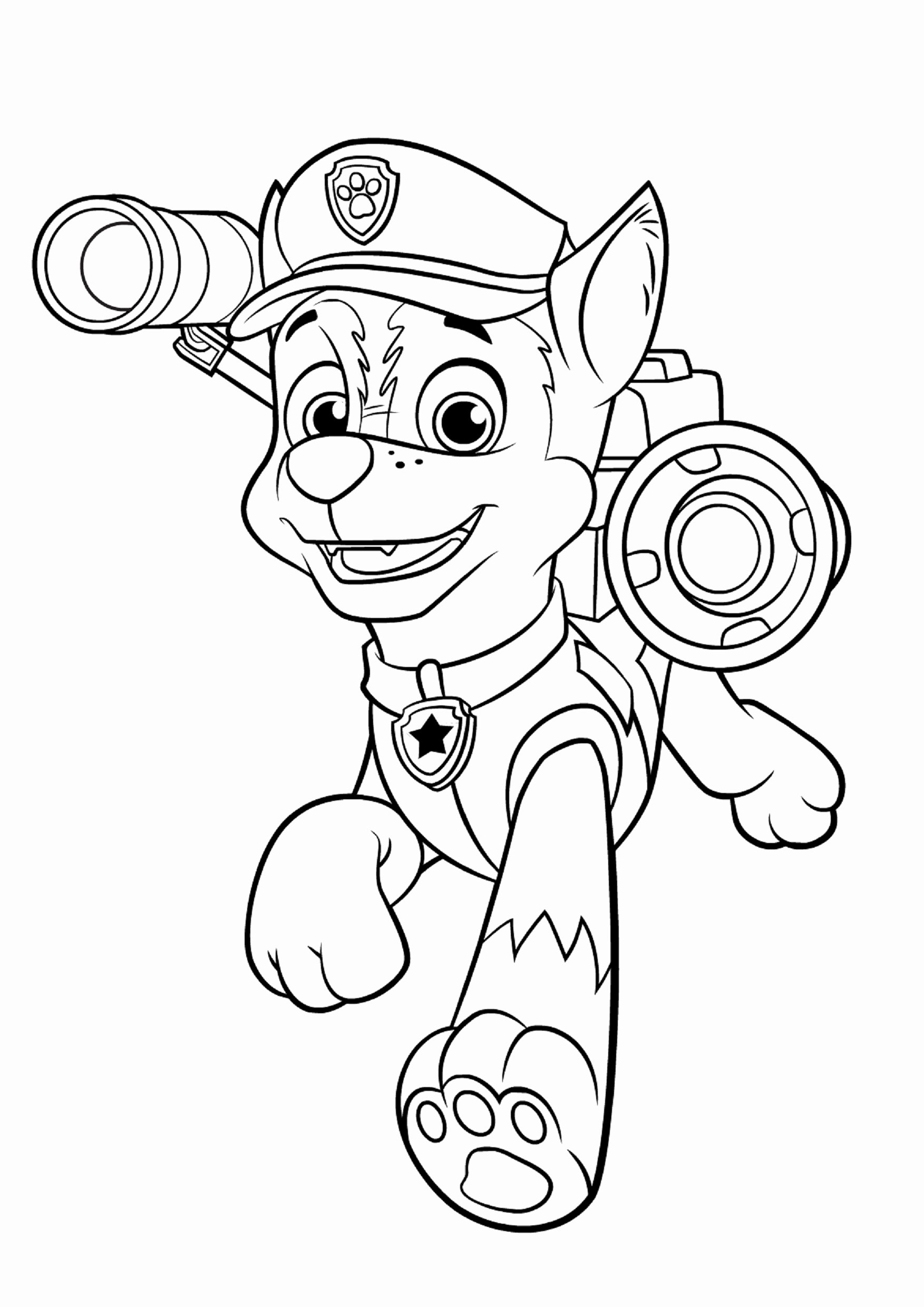 Paw Patrol Coloring Page New Chase Paw Patrol Coloring Pages to ...