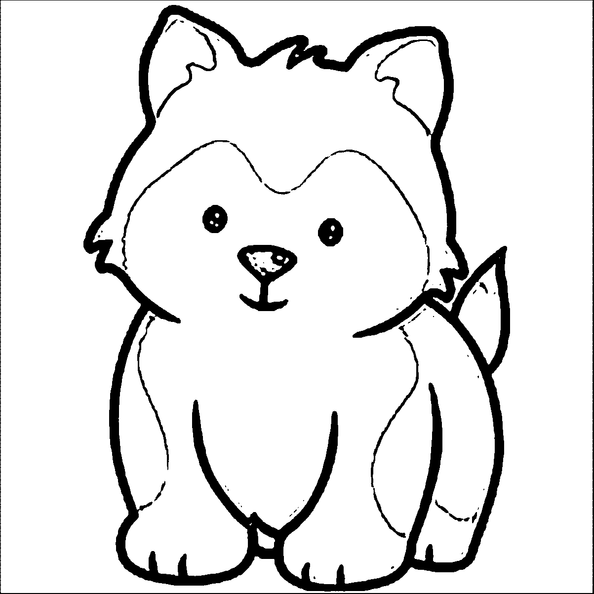 Husky Puppy Dog Puppy Coloring Page | 