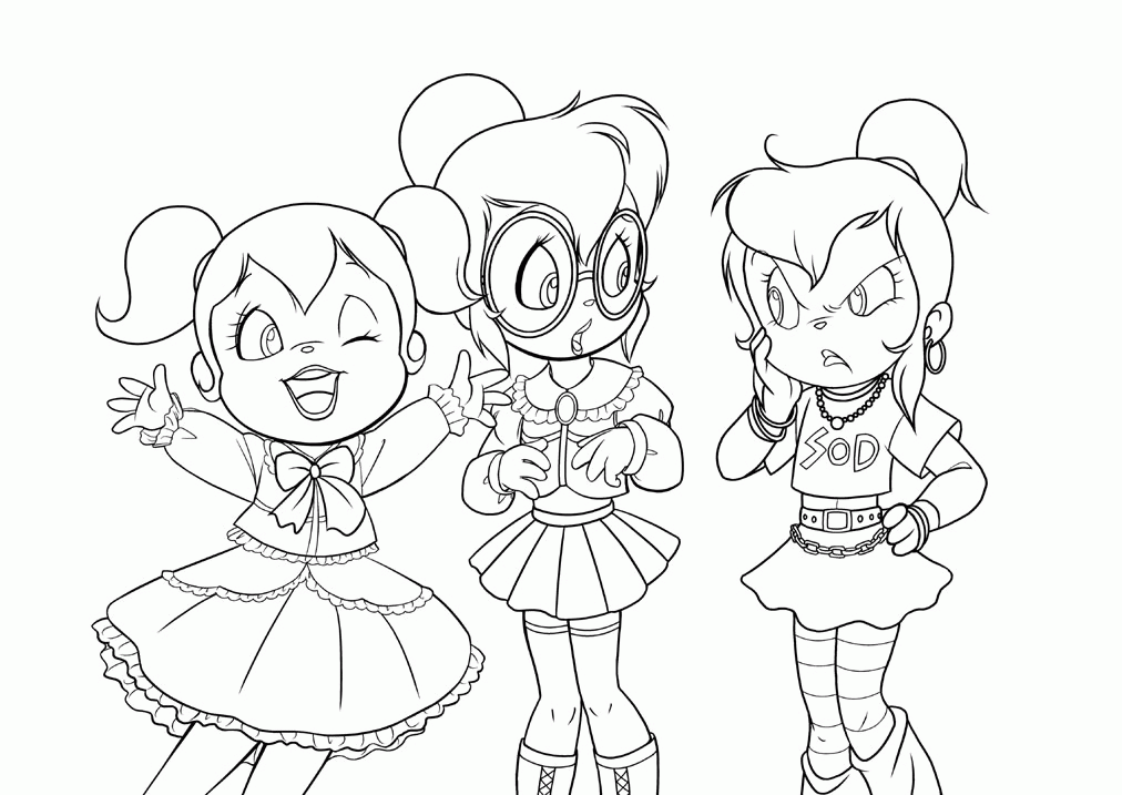 8 Pics of Alvin Chipmunks And Chipettes Coloring Pages - Alvin ...