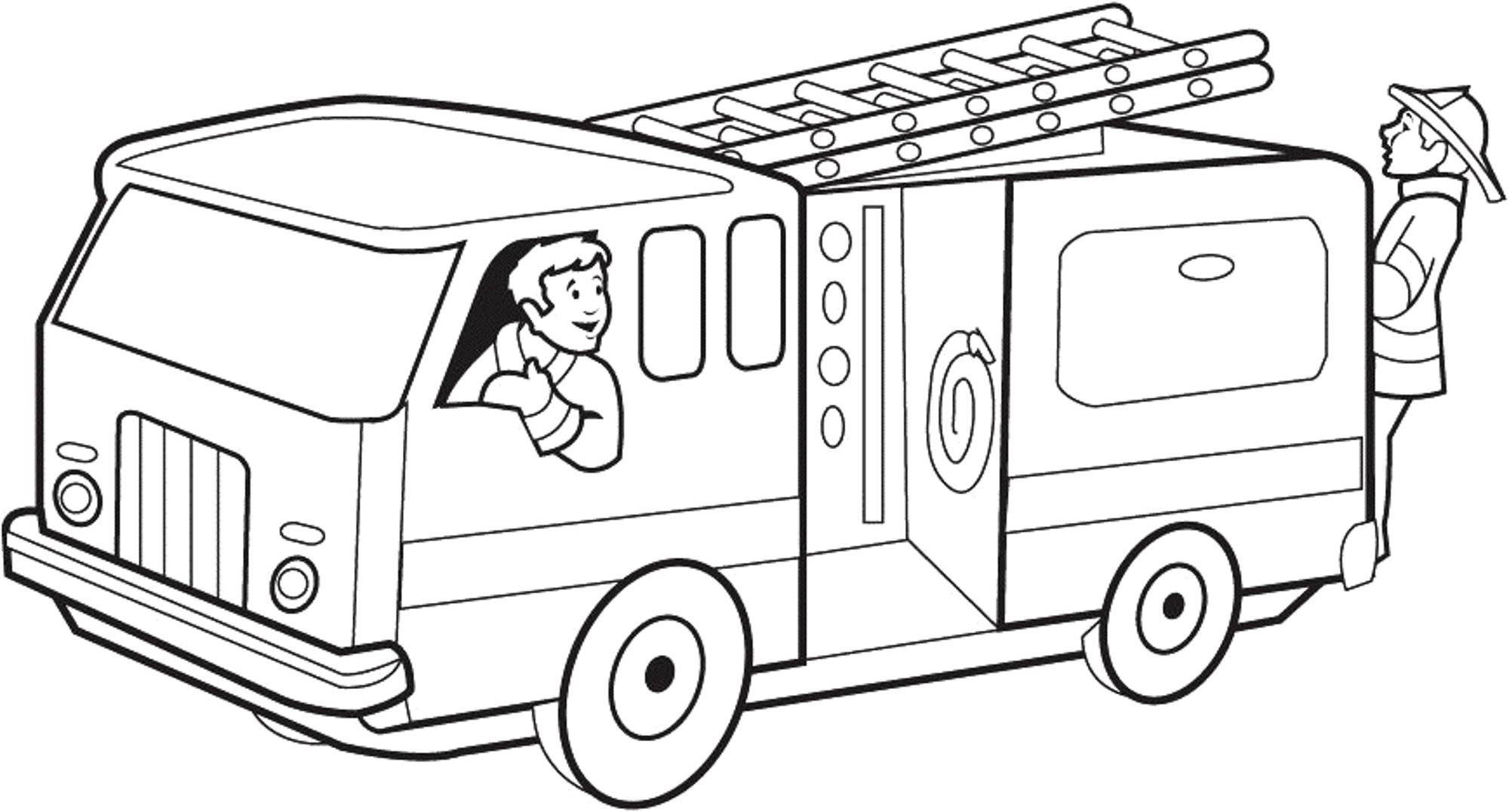 Fire Engine Coloring Pictures - High Quality Coloring Pages