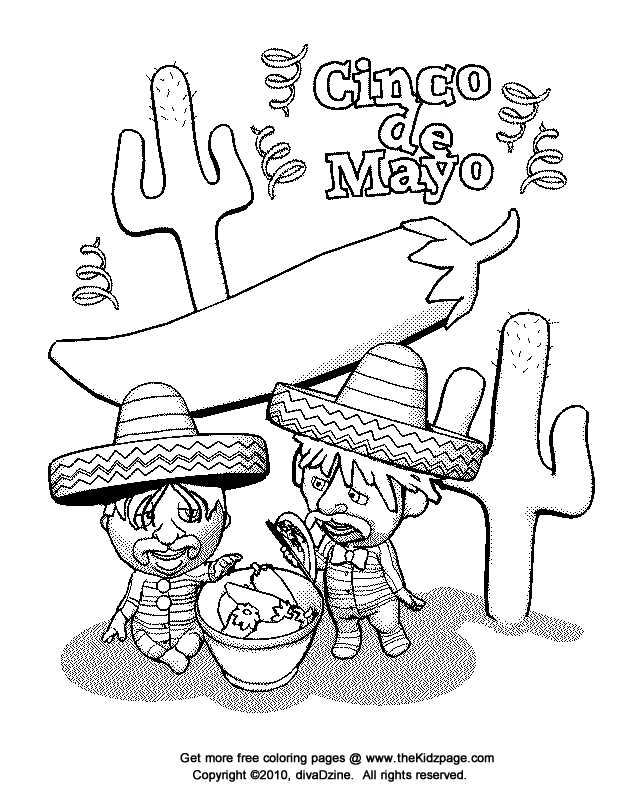 Cinco de Mayo Celebration Free Coloring Page for Kids