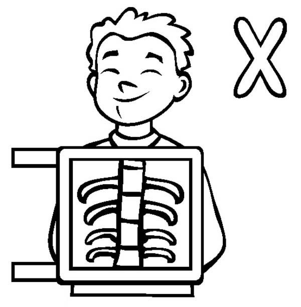 X is for x ray coloring pages