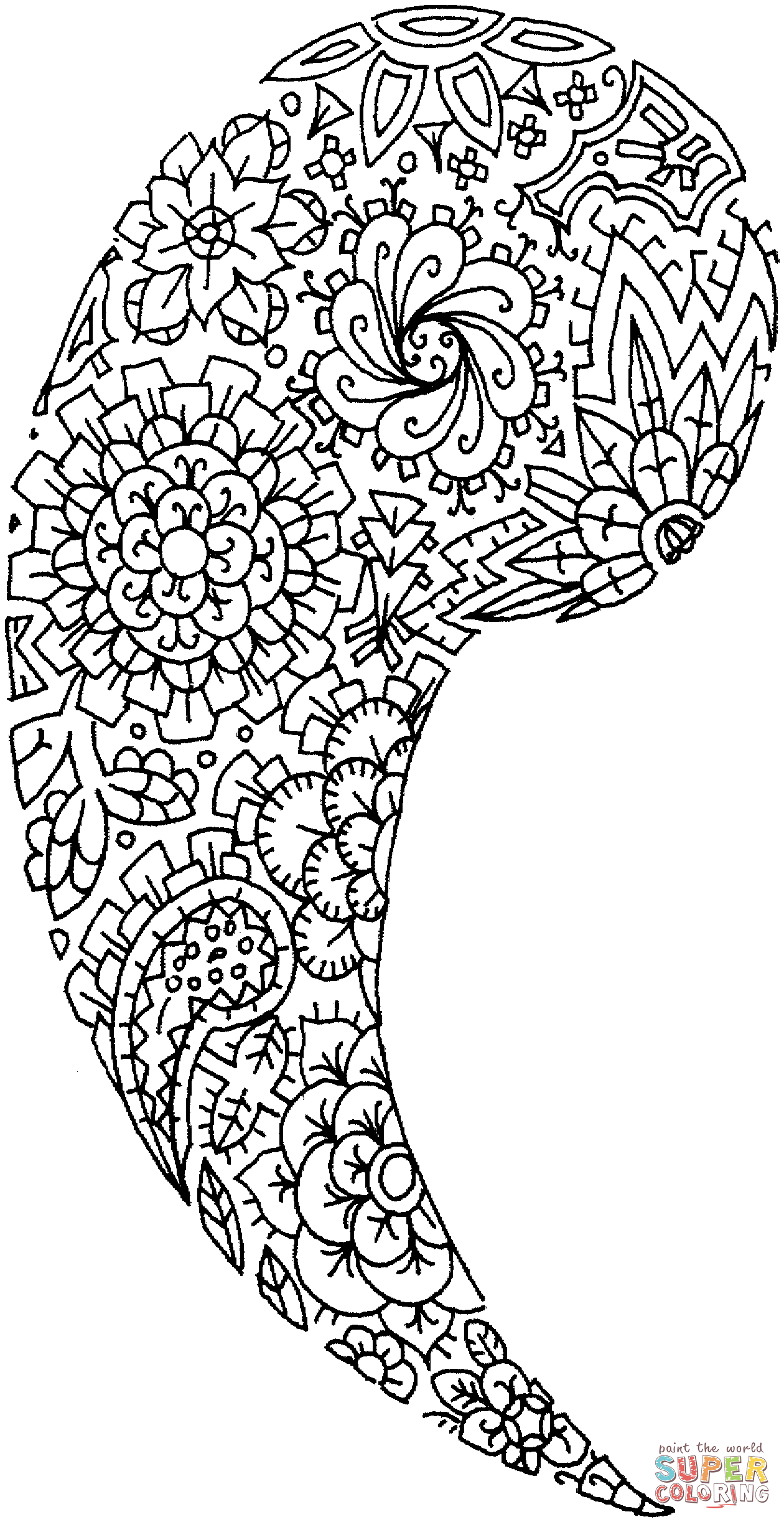 Floral Paisley coloring page | Free Printable Coloring Pages