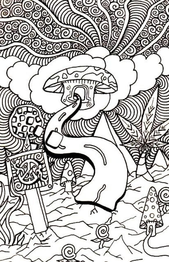 trippy colouring pages mushroom - Enjoy Coloring | Resident ...