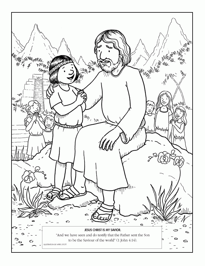 Jesus Children Coloring Page - Coloring Pages for Kids and for Adults