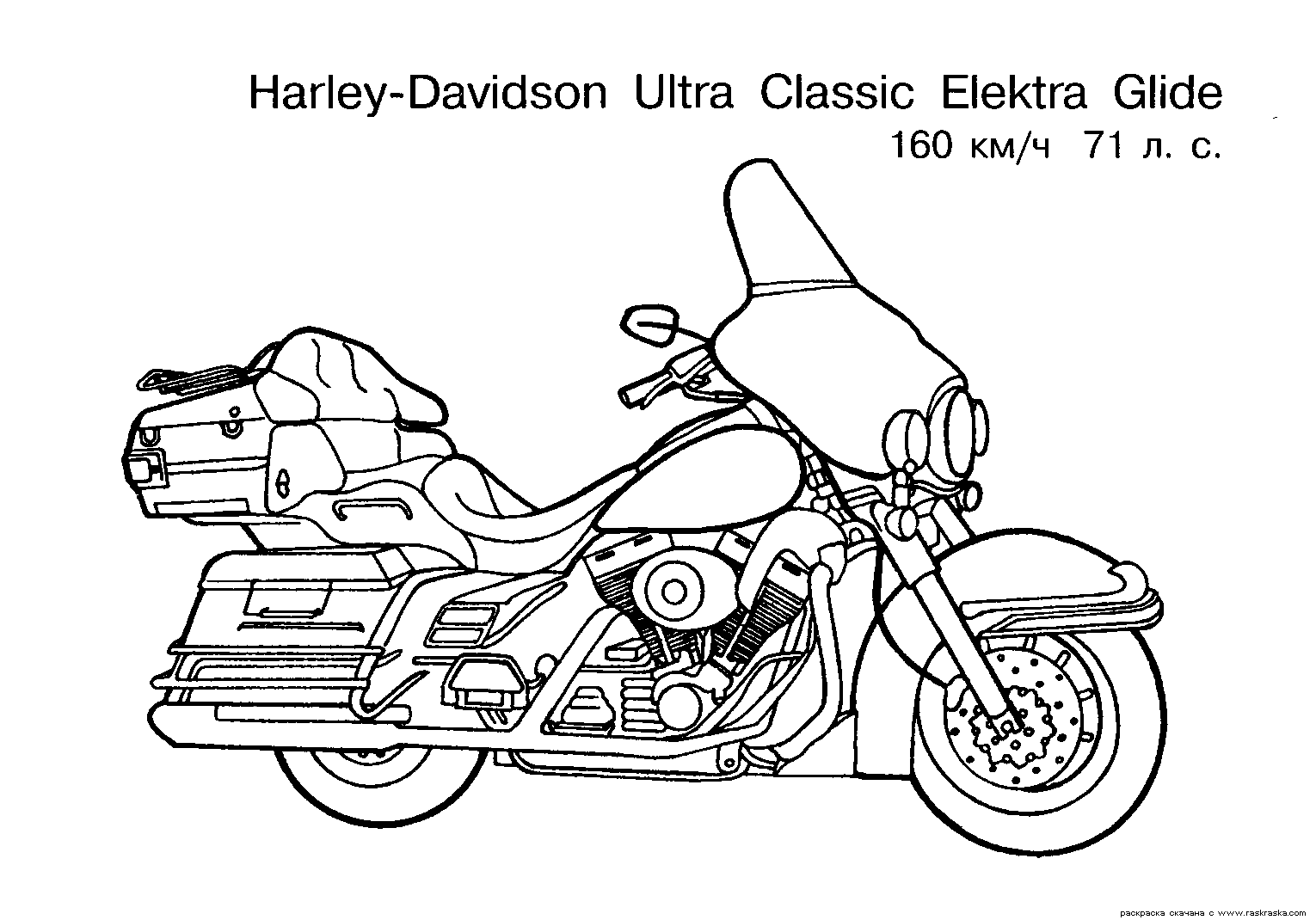 Masc Fan Colouring Pages: Harley Davidson Motorcycle Coloring Pages,
