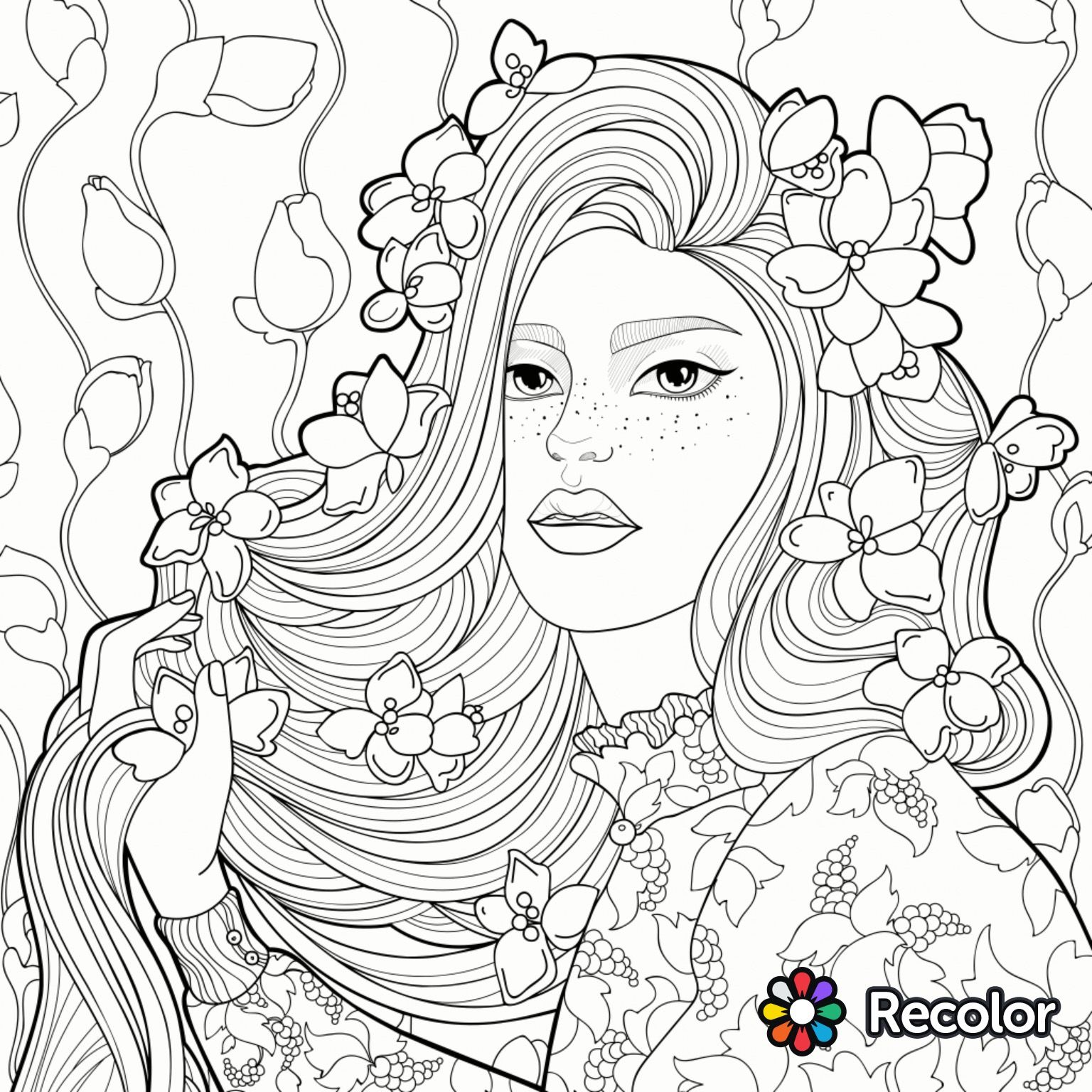 Coloring Pages : Pretty Girlg Pages Cute Anime To Print For ...