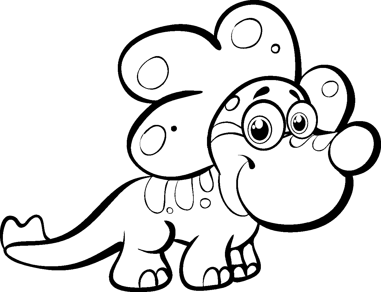 Cartoon Dinosaurs - Coloring Pages for Kids and for Adults