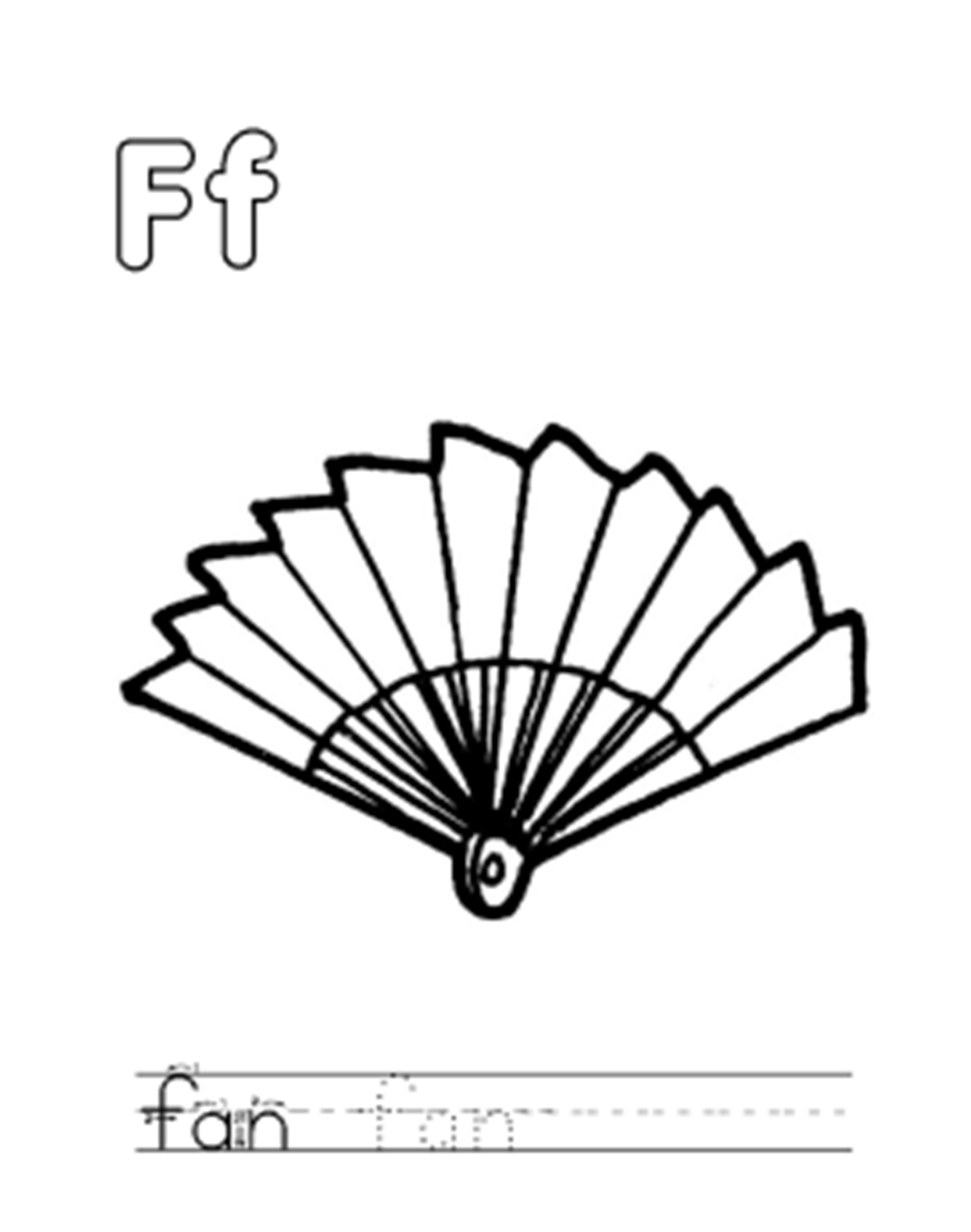 F For Fan Alphabet Coloring Pages Free | Alphabet Coloring pages ...