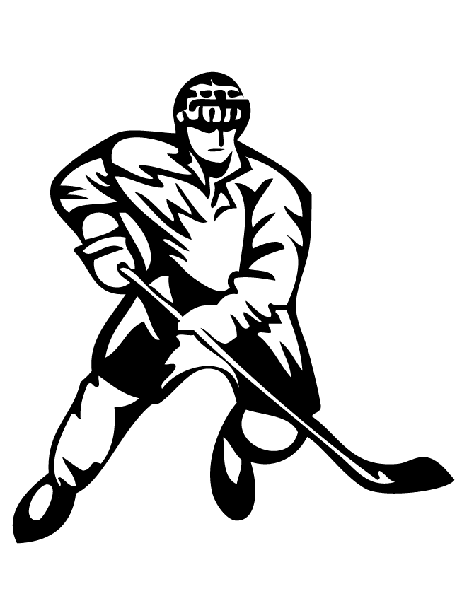 Mad Hockey Player Coloring Page | Free Printable Coloring Pages