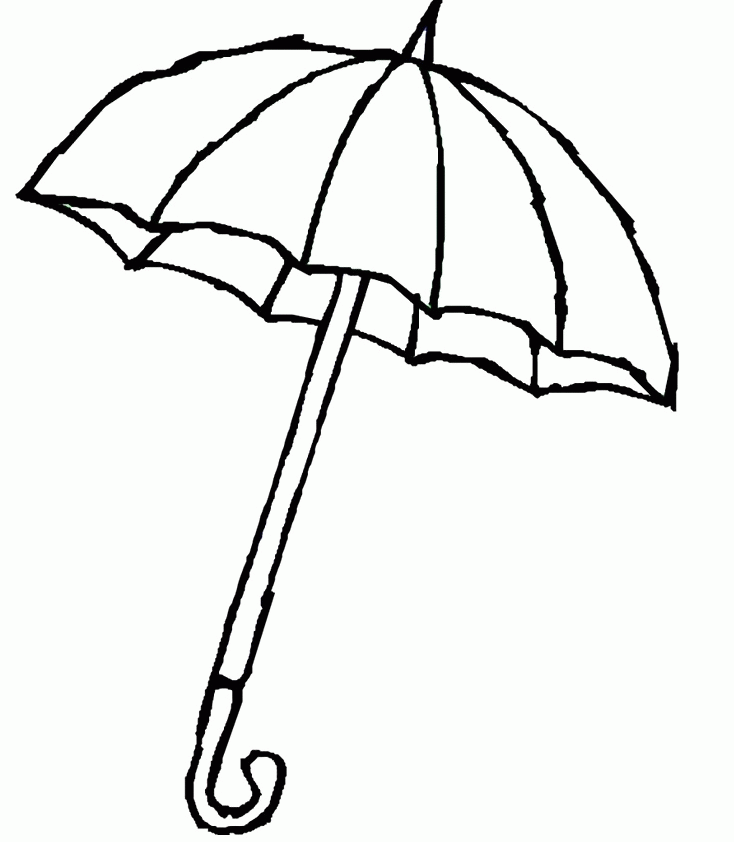 Umbrella Day : Umbrella With Raindrops Coloring Page, Umbrella