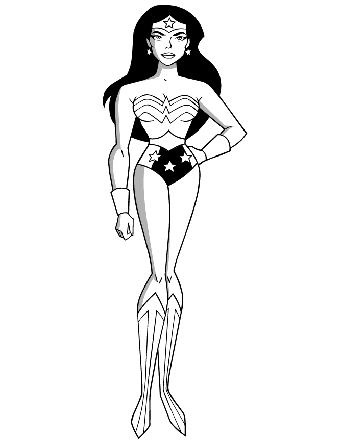 Wonder Woman Superhero Coloring Page - 69ColoringPages.com