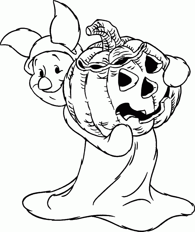 transmissionpress: Piglet and Pumpkin Halloween Coloring Pages