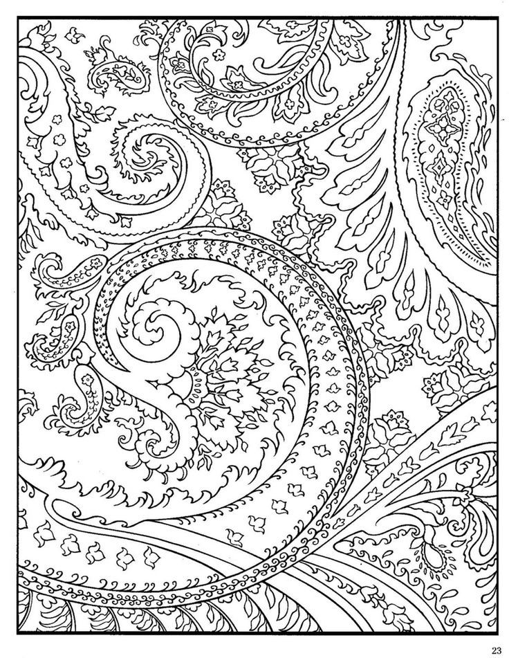 Paisley designs coloring page