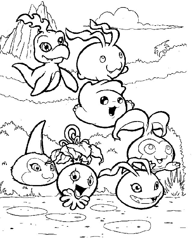 Digimon Coloring Pages for Kids- Printable Coloring Book for Kids