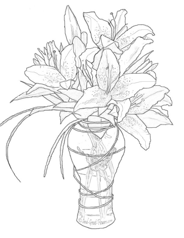 Flower Coloring Pages For Adults – 585×720 Coloring picture animal