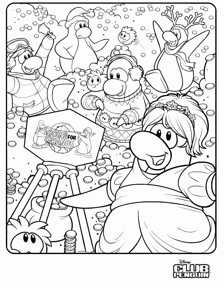 Club Penguin Coloring Pictures | Coloring pages wallpaper