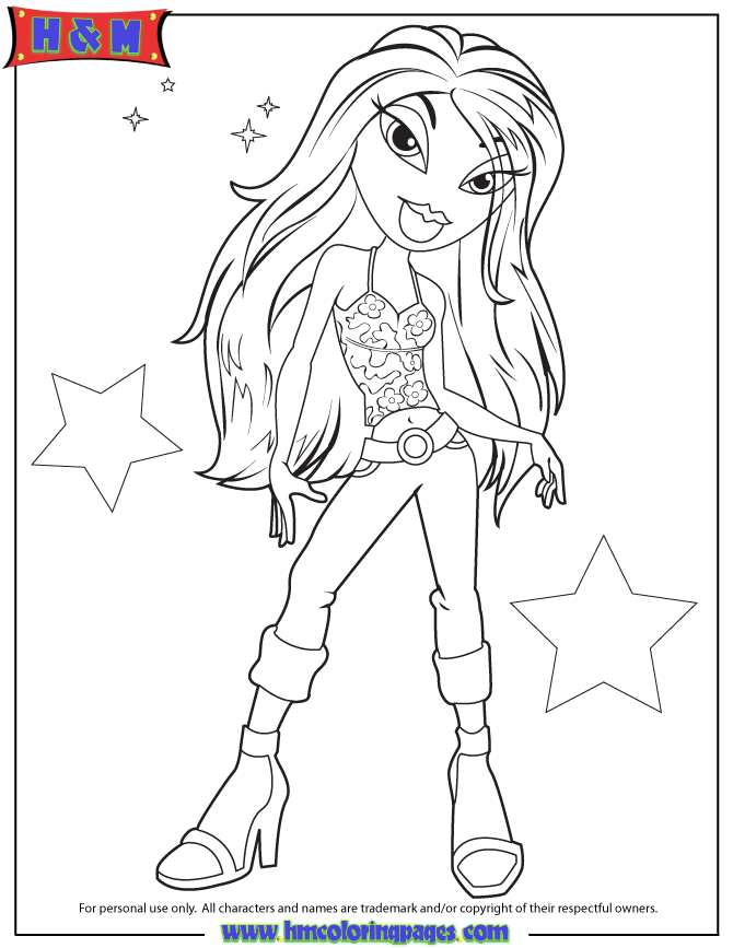 Free Printable Bratz Coloring Pages | H & M Coloring Pages