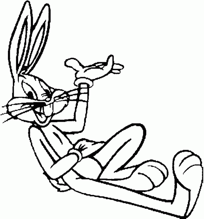 Looney Tunes Coloring Pages : Bugs Bunny Eats Carrot Coloring Page