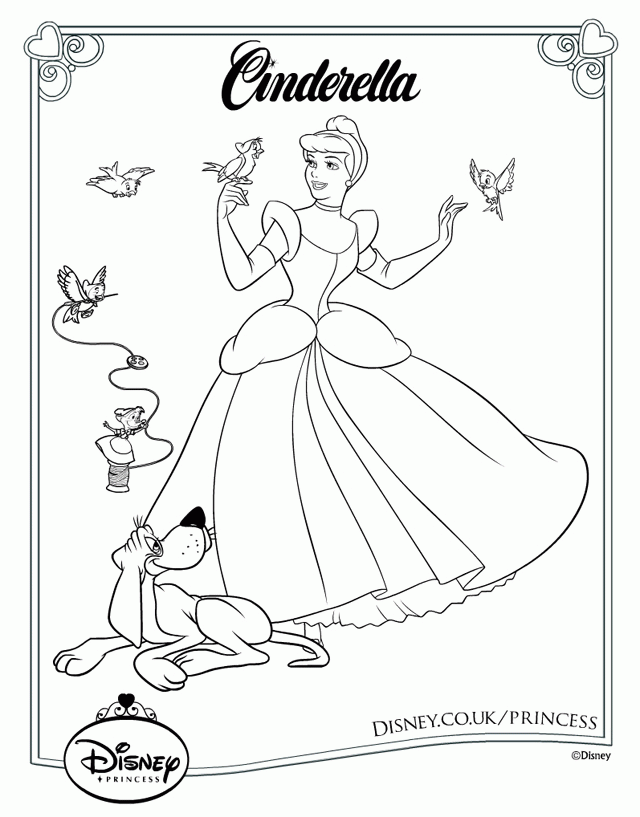 Colouring Pages Cinderella Print