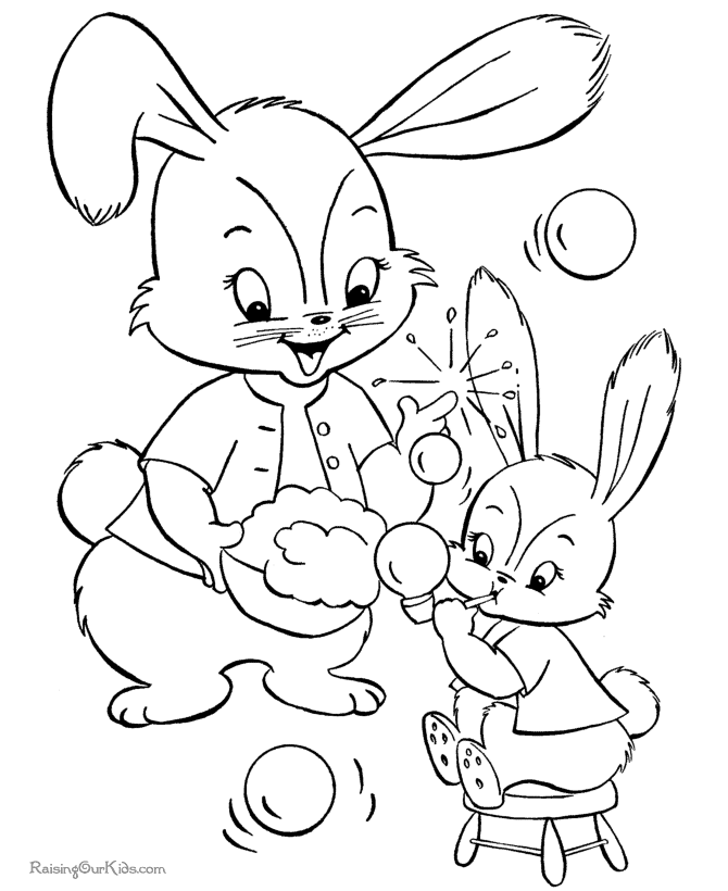 Easter bunny coloring pages - 009