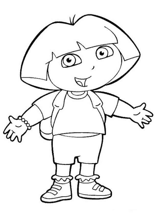 DORA THE EXPLORER coloring pages - Happy Dora the Explorer