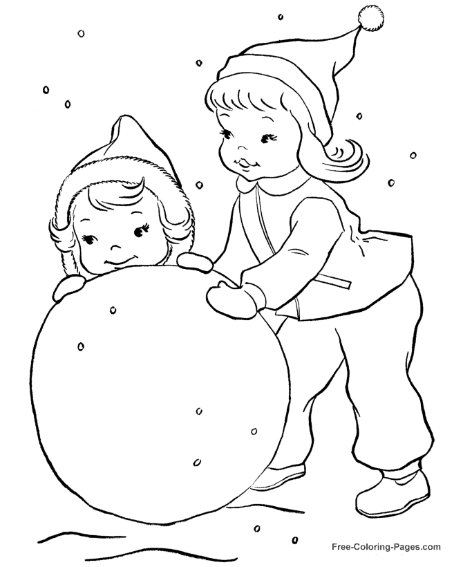 Winter Coloring Sheets - Make a Snowman
