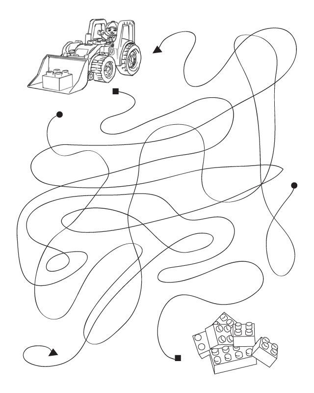 Lego Construction dot maze - Free Printable Coloring Pages