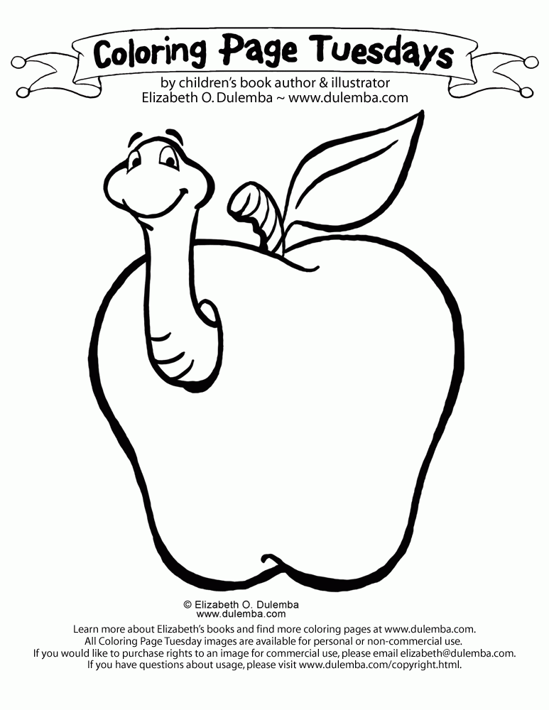 dulemba: Coloring Page Tuesday - Apple a Day