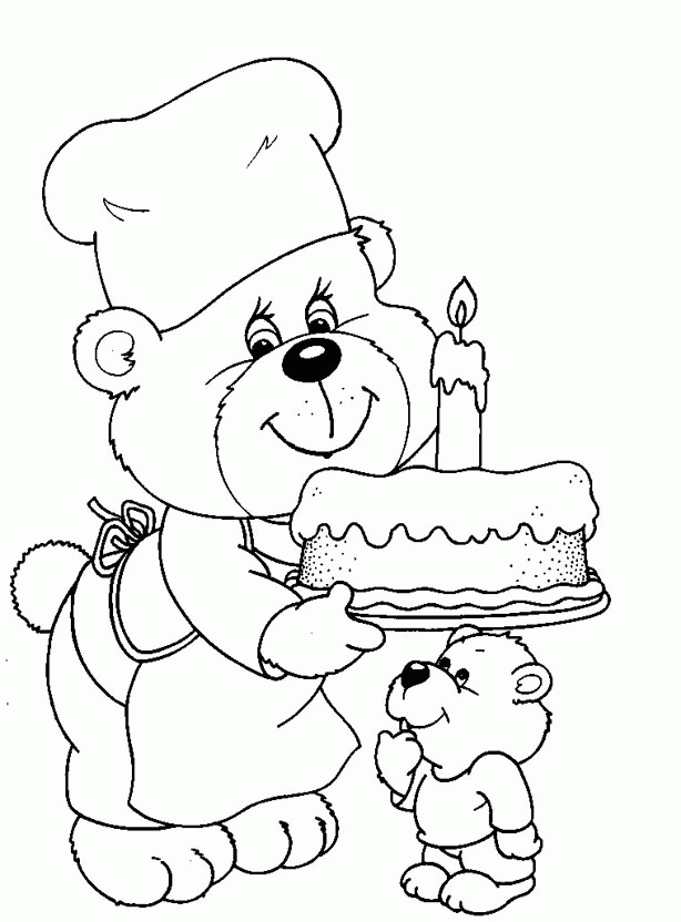 Bears birthday coloring page | HelloColoring.com | Coloring Pages
