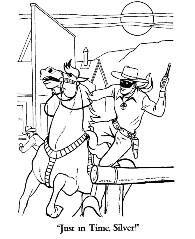 The Lone Ranger and Tonto Coloring Page sheets - The Lone Ranger