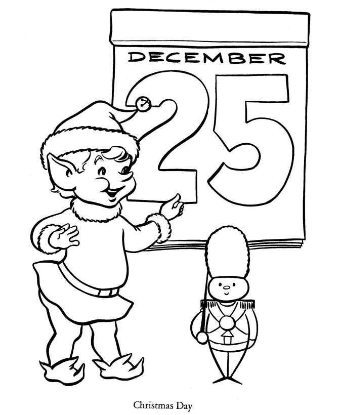 santa and elfs Colouring Pages (page 2)