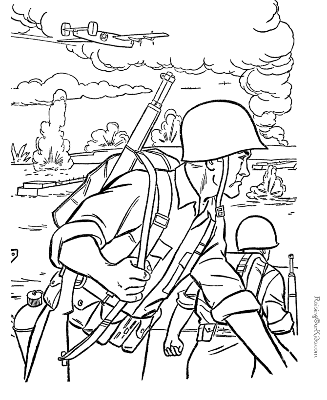 Printable coloring pages of army Keep Healthy Eating Simple