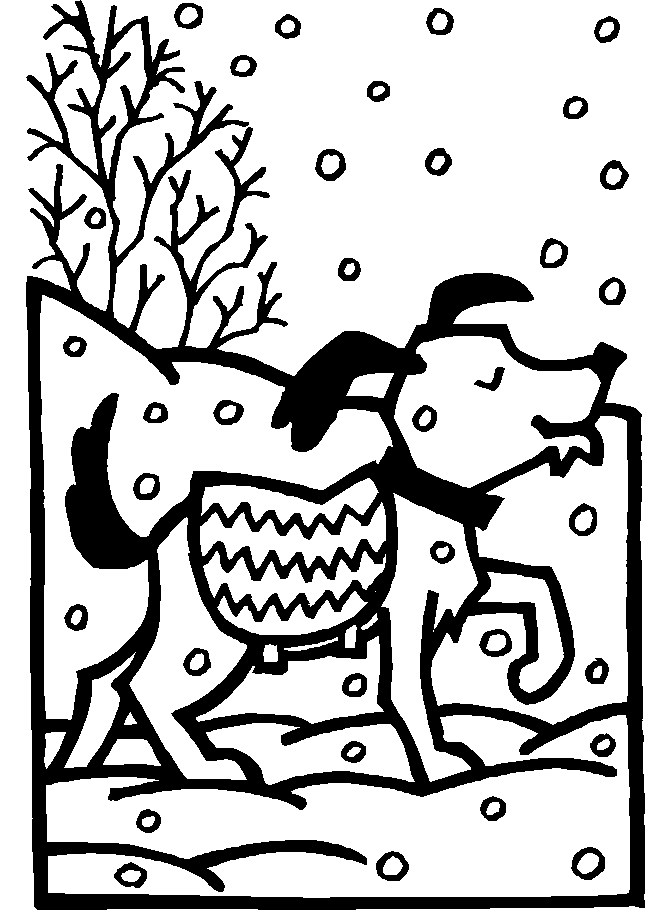 Printable Dog1 Winter Coloring Pages 