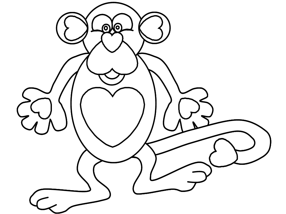 monkey coloring pages : Printable Coloring Sheet ~ Anbu Coloring