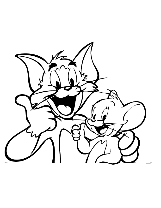 tom and jerry thumbs up coloring page tom and jerry coloring pages
