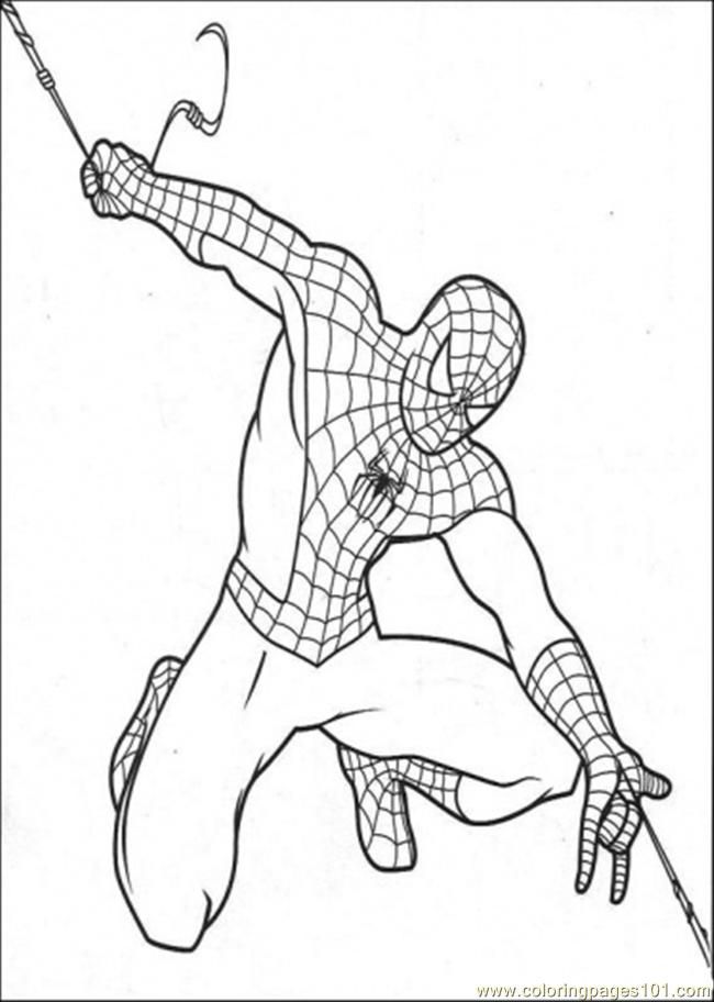 Coloring Pages Spiderman Make His Own String (Cartoons > Spiderman