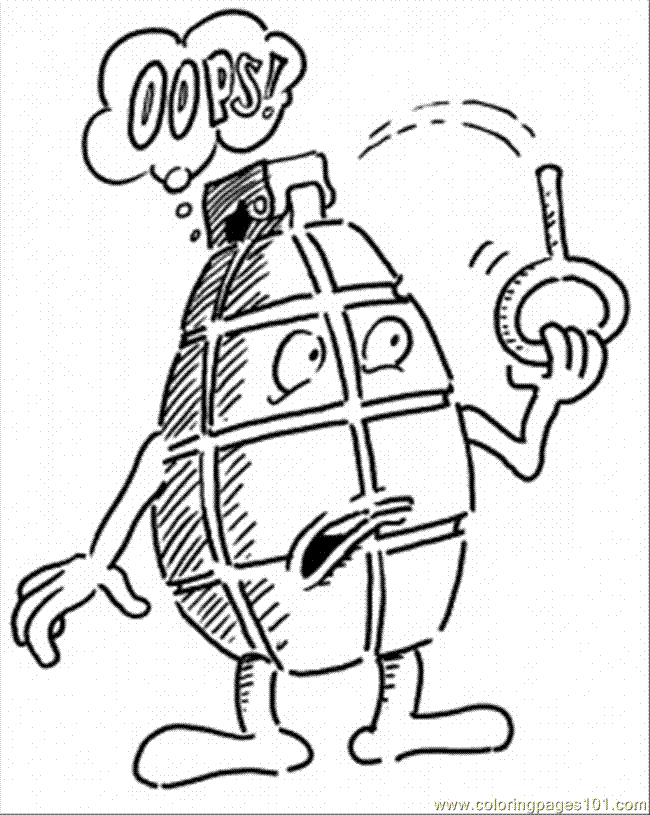 Coloring Pages Training Grenade (Other > Military) - free