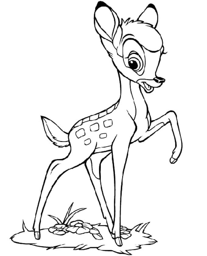 Lift One Foot Bambi Coloring Pages - Bambi Coloring Pages : Girls