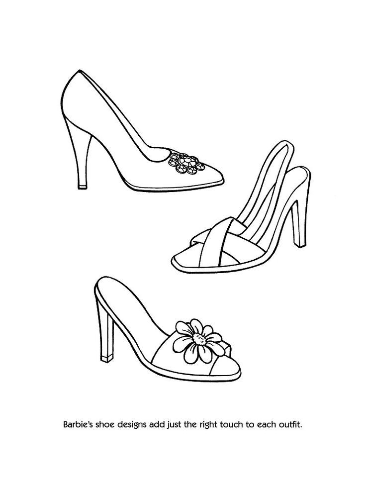 Barbie fashion coloring pages | fashion and shoes