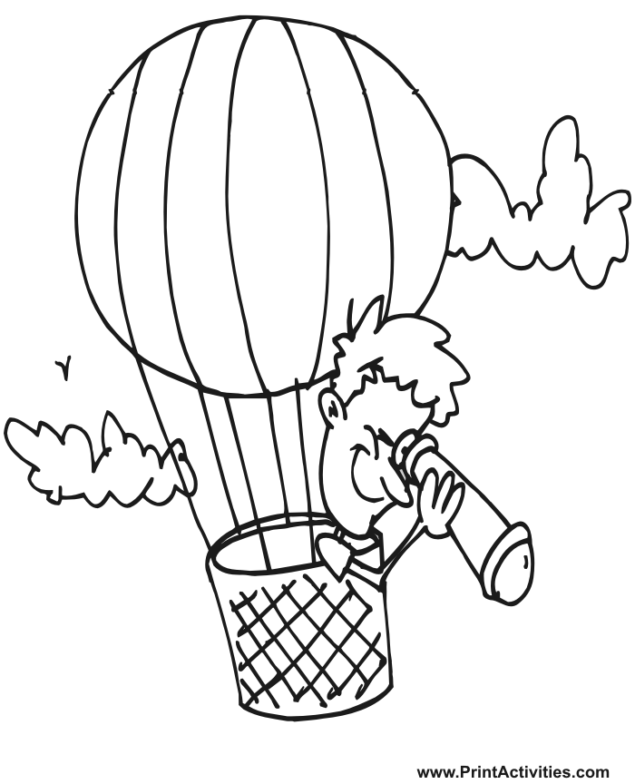 HOT AIR BALLOON Colouring Pages