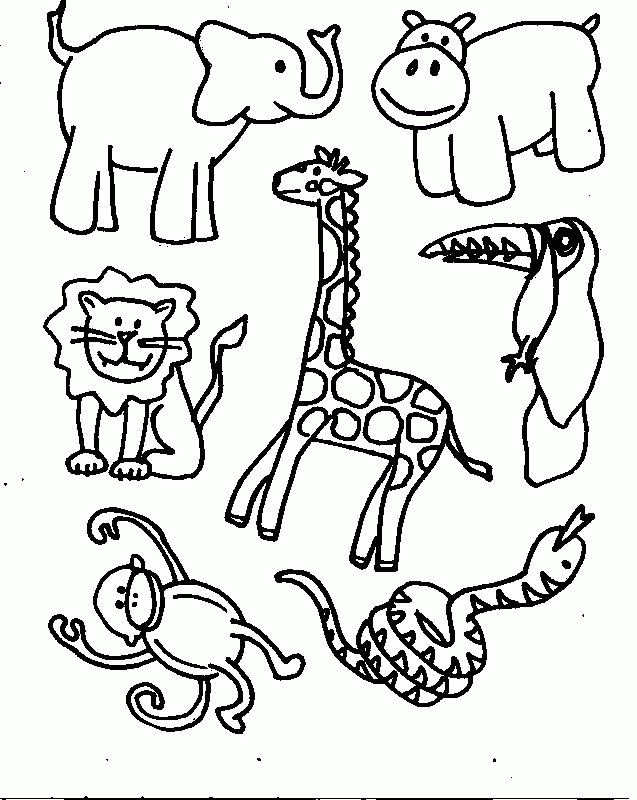 Jungle Animal Coloring Pages For Kids - Free Printable Coloring